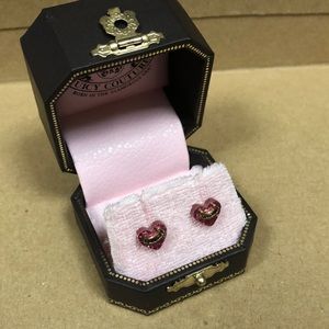 Juicy Couture Pink Glitter Stud Earrings